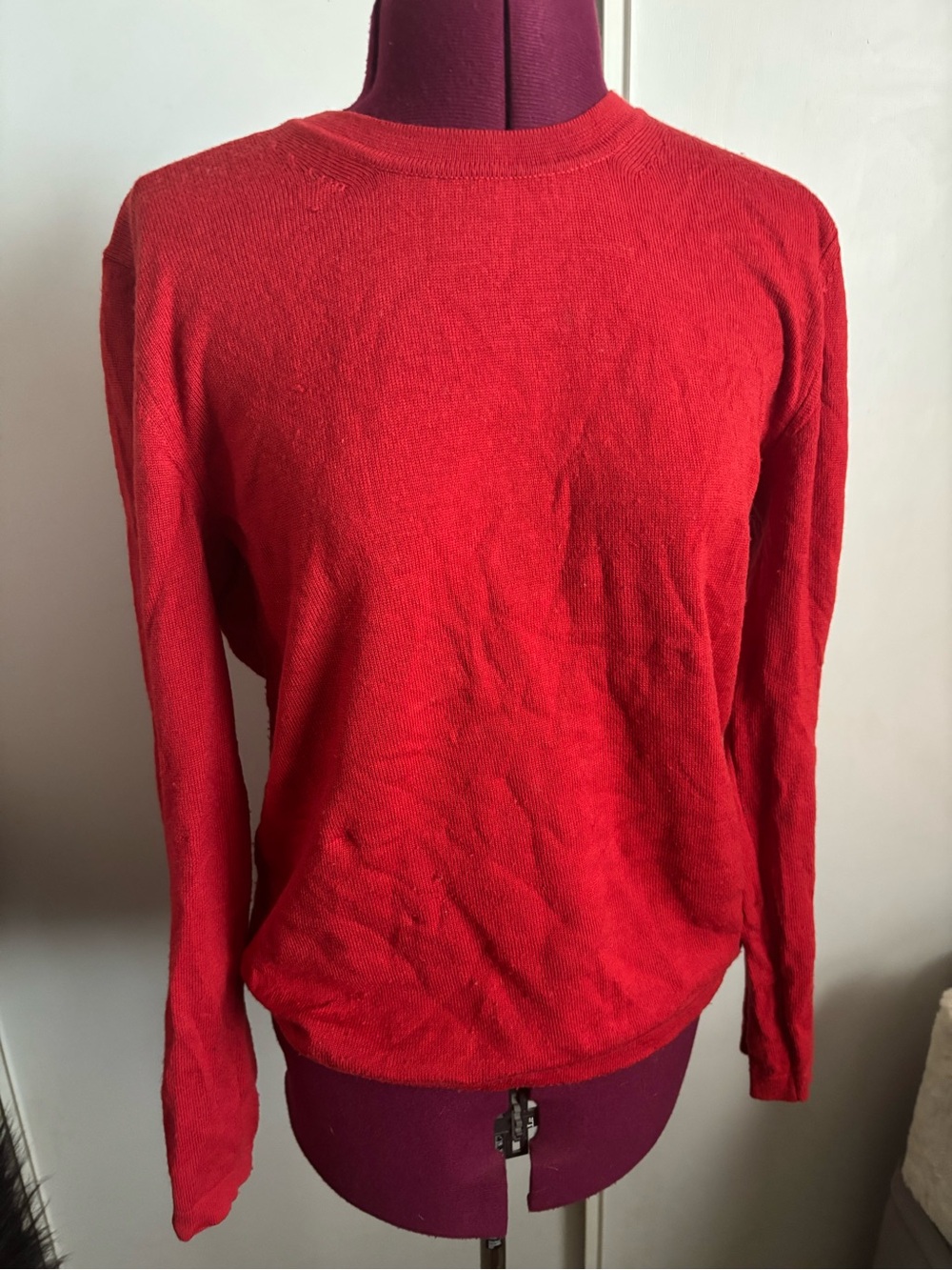 NWOT Calvin Klein Red Women's Lightweight Crewneck Sweater, Size XL